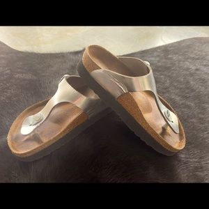 Birkenstock Gizeh Platform Leather Silver 37